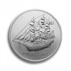 Платиновая монета 100 долларов "Корабль" 2009г, 31,1г, Pt 9995